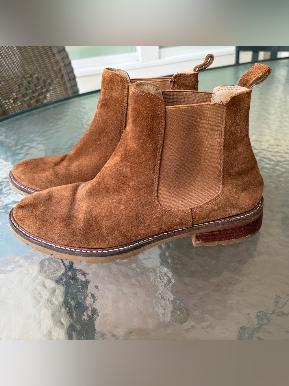 Steve Madden Leopold Brown Suede Chelsea Ankle Boots Women's 8.5 preowned